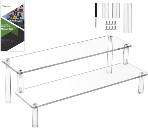 Acrylic riser shelf tier - acrylic, 2-tier