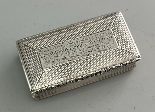William silver snuff box - william, iv