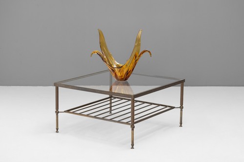 Mid century brass coffee table - coffee,