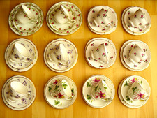 12 x VINTAGE MISMATCHED **TRIOS ** ( 36 PIECES )  JOB LOT WEDDINGS/BULK CROCKERY