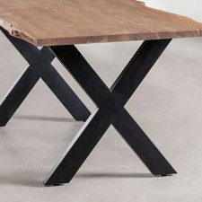 2X Metal Steel Black Table