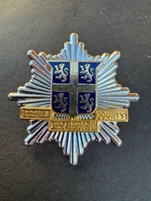 OBSOLETE Durham County Fire Brigade Service Crest Coat of Arms Enamel Cap Badge