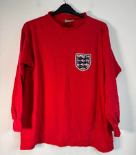 Toffs England Retro 1966 World Cup Football Shirt Long Sleeve Men Size Large Red
