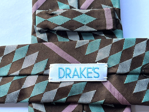 Drakes silk tie brown - tie,