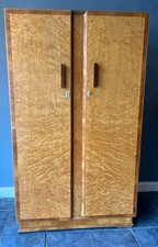 GOOD QUALITY ART DECO GENTS BIRDS EYE MAPLE   WARDROBE  