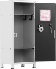 Mini Locker with Lock and Key - Rustproof Metal Storage Cabinet with Compartmen