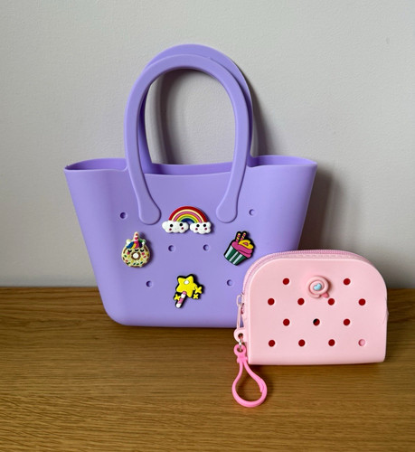 Small purple silicone handbag - purple,