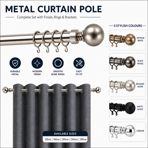 Extendable curtain poles for - curtain,