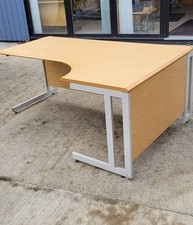 large used corner desk, beech effect