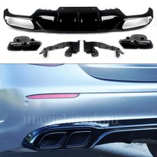 FOR MERCEDES E CLASS W213 E63 LOOK REAR BUMPER DIFFUSER TAILPIPES NORMAL SALOON