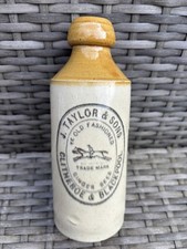 CLITHEROE & BLACKPOOL STONE GINGER BEER J TAYLOR HORSE & JOCKEY PICTORIAL GB