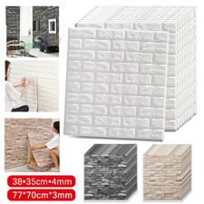 60pcs 3D Tile Brick Wall Sticker Self-adhesive Waterproof Foam Panel Wallpaper.*