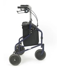 Days 3 Wheel Folding Mobility Walker  Rollator With Shopping Bag Black & chrome 