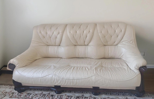 Harveys beige leather seater - beige, 2