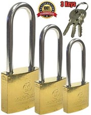 Long Shackle Padlock Brass