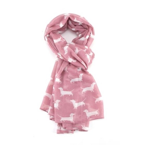Dachshund scarf pink with - scarf,
