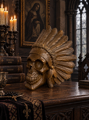 Bronze skull sculpture - skull,