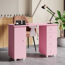 Wooden Manicure Nail Table Manicure Desk Nail Desk w/Dust Collector Beauty Salon