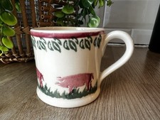 Brixton Pottery Pink Pig Small Mug – Hand Decorated UK Spongeware Cup