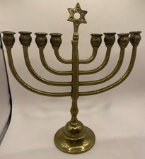Vintage brass hanukkah menorah - hanukkah,