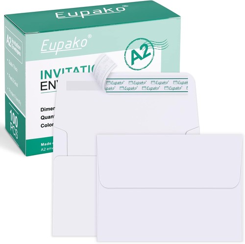 White paper envelopes 100 - a2,