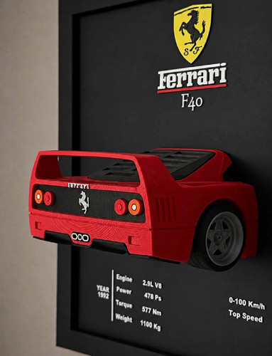 Ferrari f40 shadow box wall - shadow,