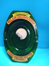 Vintage John Smiths Ashtray Bitter Beer Green Glass 16cm Pub Home Bar Man Cave