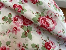 Cath Kidston / IKEA Rosali Roses Cotton Fabric Pink Green White  Crafts Etc