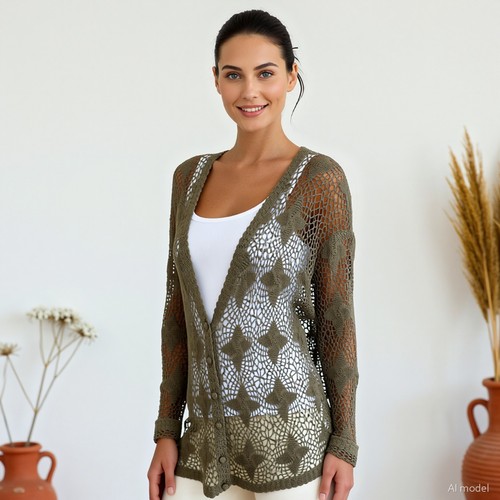 Vintage boho cardigan beige - vintage,