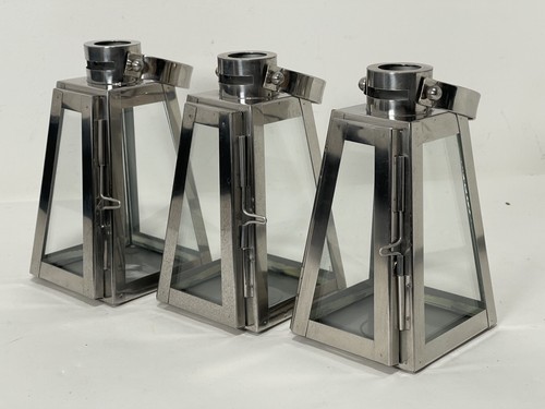 Silver steel lantern - silver,