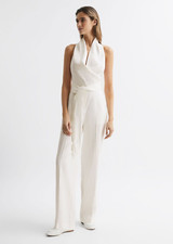 REISS CARMEN HALTER NECK LINEN