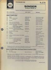 SHELL LUBRICATION CHART SERVICING GUIDE SINGER GAZELLE  SERIES Vl. 87PC/1