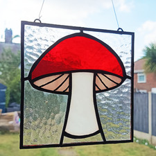 Stained Glass Mushroom Window
