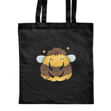 'Sleepy Bumble Bee' Classic Black Tote Shopper Bag (ZB00022755)