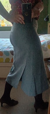 Beautiful Nicole Farhi wool grey midi skirt size 10
