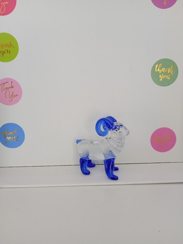 Crystal glass goat figurine - glass,