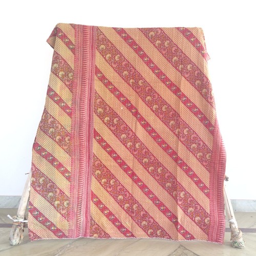 Art kantha twin quilt - quilt, handmade