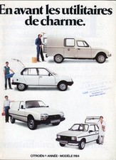 Citroen VANS Visa Dyane Acadiane GSA LNA Entreprise 1984 French sales brochure