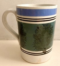 Mid 19th Century Mochaware Black Seaweed Blue & White Pearlware Tankard c.1840