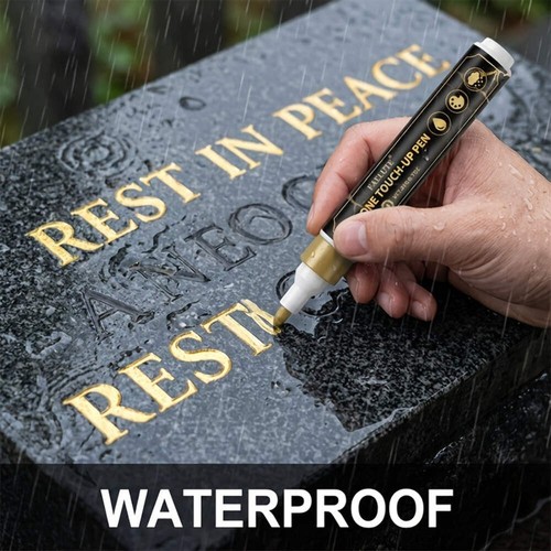 Golden tombstone marker - marker,