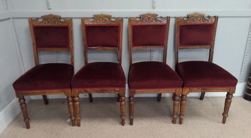 Set antique victorian oak - set,