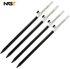 4 x NGT Aluminium Bank Sticks 30-50cm Black Extendable Carp Coarse Fishing