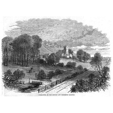 NORMANTON on the Lincoln and Honington Railway - Antique Print 1867