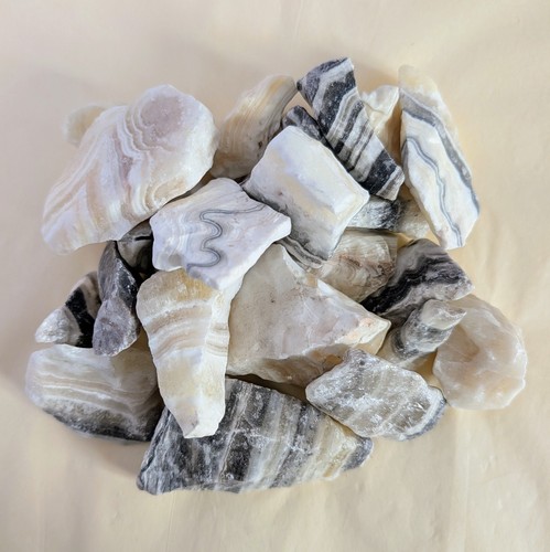 Zebra calcite raw stones 820g - raw,