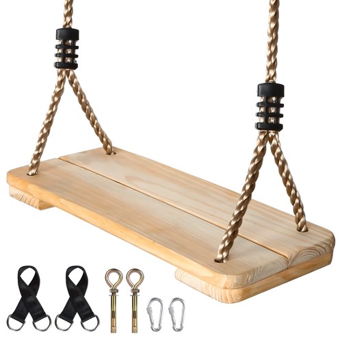 Wood tree swing - tree, wooden