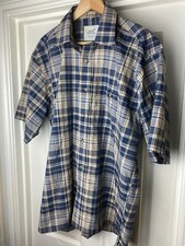 TOWN & COUNTRY SHIRT BY BONART MENS SIZE XL SHORT SLEEVE IN BLUE & BEIGE
