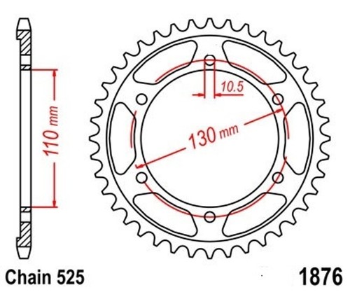 Sprocket 45t pitch 525 - 45t,