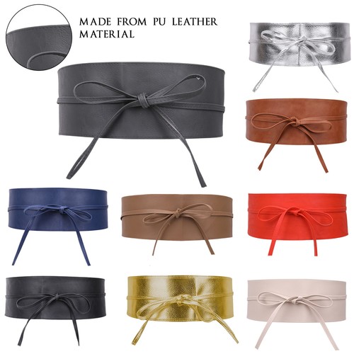 Women leather obi belt wide - women,
