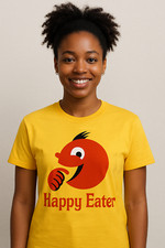 Happy Eater Yellow or red T-Shirt black mirror