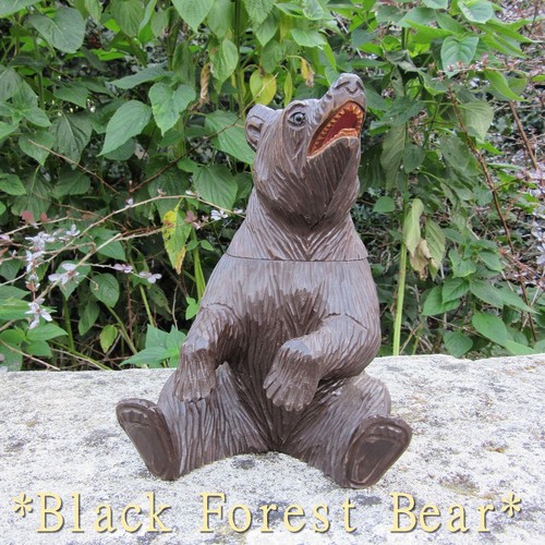 Large black forest bear carved - forest,